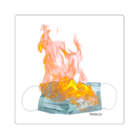 flaming mask square sticker