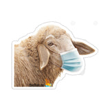 Masked sheep kiss cut sticker